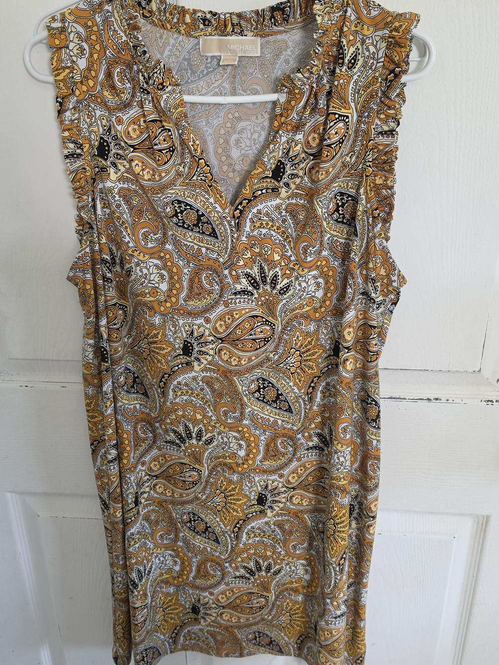Michael Kors Womens 1x  XL Multicolored Paisley Ruffled